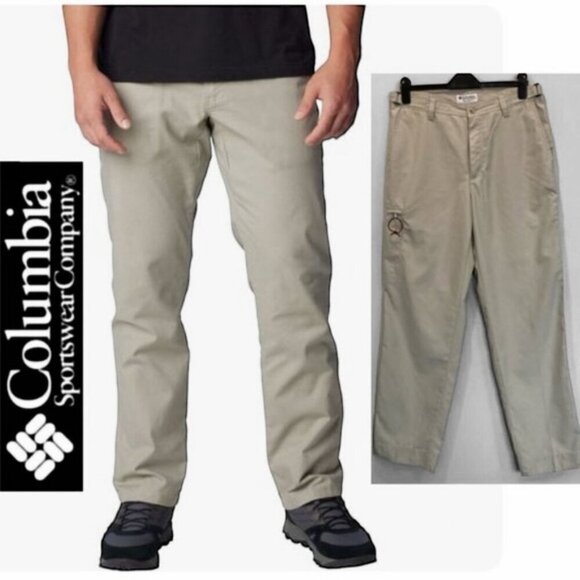 Columbia Tan Lightweight Straight leg Trail Pant Size 34 - Picture 1 of 15